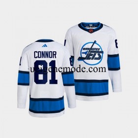 Herren Winnipeg Jets Eishockey Trikot Kyle Connor 81 Adidas 2022 Reverse Retro Weiß Authentic